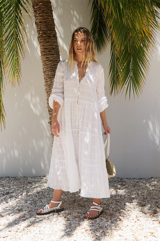 Suki Tiered Maxi Dress - White